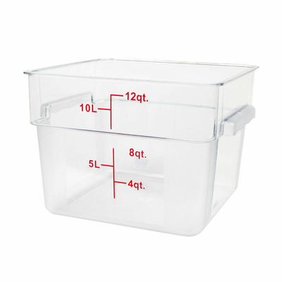 Thunder Group PLSFT012PC 12 Qt. Clear Polycarbonate Square Food Storage Container
