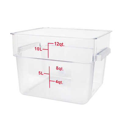 Thunder Group PLSFT012PC 12 Qt. Clear Polycarbonate Square Food Storage Container