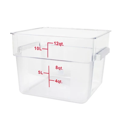 Thunder Group PLSFT012PC 12 Qt. Clear Polycarbonate Square Food Storage Container