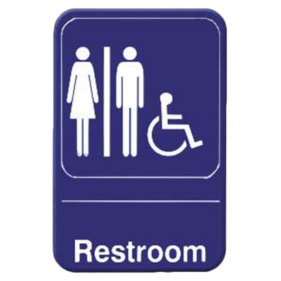 Thunder Group PLIS6903BL 6" x 9" White Information Symbol Sign