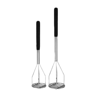 Thunder Group SLPMR024C 24" L Chrome Plated Round Face Soft Grip Handle Potato Masher