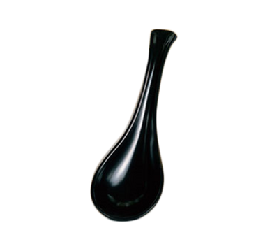 Thunder Group 7000BL 1 Oz. Black Pearl Melamine Solid Serving Spoon