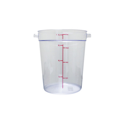 Thunder Group PLRFT308PC 8 Qt. Clear Round Polycarbonate Food Storage Container