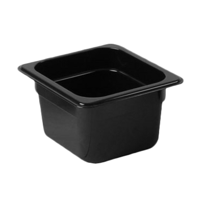 Thunder Group PLPA8164BK 1/6 Size Black Polycarbonate Food Pan