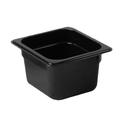 Thunder Group PLPA8164BK 1/6 Size Black Polycarbonate Food Pan