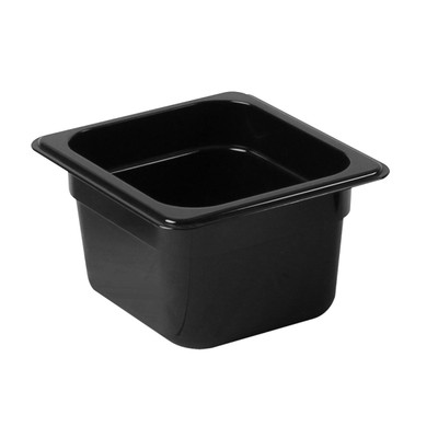 Thunder Group PLPA8164BK 1/6 Size Black Polycarbonate Food Pan