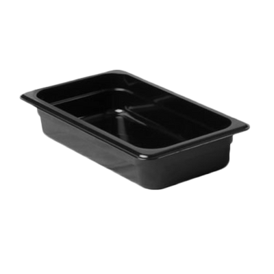 Thunder Group PLPA8132BK 1/3 Size Black Polycarbonate Food Pan