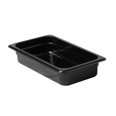 Thunder Group PLPA8132BK 1/3 Size Black Polycarbonate Food Pan