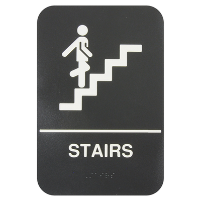 Thunder Group PLIS6954BK 6" W x 9" H "Stairs" Information Symbol Sign