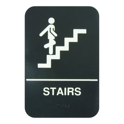 Thunder Group PLIS6954BK 6" W x 9" H "Stairs" Information Symbol Sign
