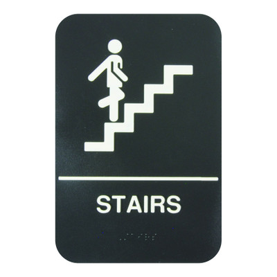 Thunder Group PLIS6954BK 6" W x 9" H "Stairs" Information Symbol Sign