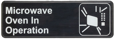 Thunder Group PLIS9324BK 9" x 3" White Information Symbol Sign