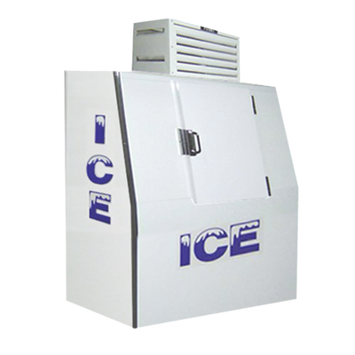 Howard McCray ICB-1-S 40 Cu. Ft. White Stainless Steel Solid Hinged Doors Ice Merchandiser- 115 Volts