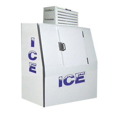 Howard McCray ICB-1-S 40 Cu. Ft. White Stainless Steel Solid Hinged Doors Ice Merchandiser- 115 Volts