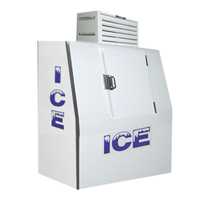 Howard McCray ICB-1-S 40 Cu. Ft. White Stainless Steel Solid Hinged Doors Ice Merchandiser- 115 Volts