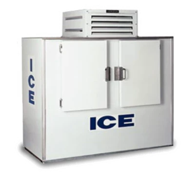Howard McCray ICB-2 60 Cu. Ft. White Stainless Steel 2 Solid Hinged Doors Ice Merchandiser - 115 Volts