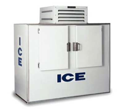Howard McCray ICB-2 60 Cu. Ft. White Stainless Steel 2 Solid Hinged Doors Ice Merchandiser - 115 Volts