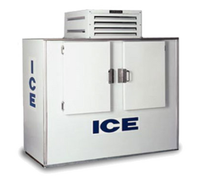 Howard McCray ICB-2 60 Cu. Ft. White Stainless Steel 2 Solid Hinged Doors Ice Merchandiser - 115 Volts