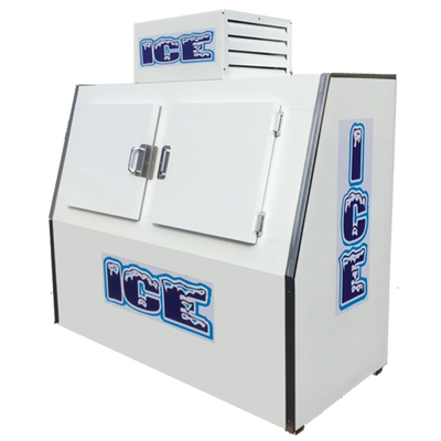 Howard McCray ICB-2-S 60 Cu. Ft. White Stainless Steel 2 Solid Hinged Doors Ice Merchandiser - 115 Volts