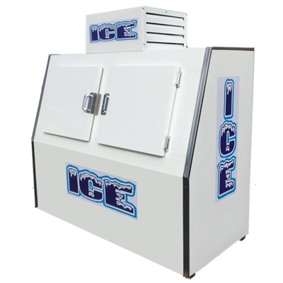 Howard McCray ICB-2-S 60 Cu. Ft. White Stainless Steel 2 Solid Hinged Doors Ice Merchandiser - 115 Volts