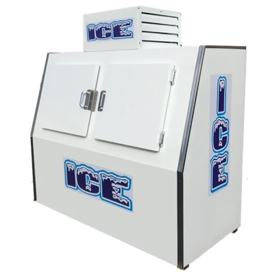 Howard McCray ICB-2-S 60 Cu. Ft. White Stainless Steel 2 Solid Hinged Doors Ice Merchandiser - 115 Volts