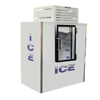 Howard McCray ICB-1-GL 85 Cu. Ft. White Stainless Steel Glass Hinged Doors Indoor Ice Merchandiser- 115 Volts