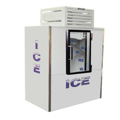 Howard McCray ICB-1-GL 85 Cu. Ft. White Stainless Steel Glass Hinged Doors Indoor Ice Merchandiser- 115 Volts