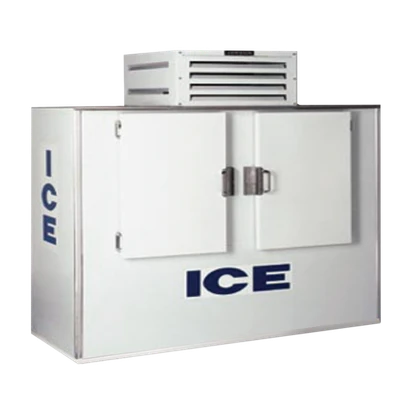 Howard McCray ICB-2-GL-L 85 Cu. Ft. White Stainless Steel 2 Solid Hinged Doors Ice Merchandiser - 115 Volts