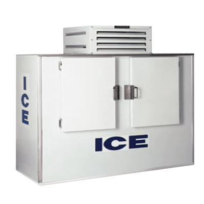 Howard McCray ICB-2-GL-L 85 Cu. Ft. White Stainless Steel 2 Solid Hinged Doors Ice Merchandiser - 115 Volts