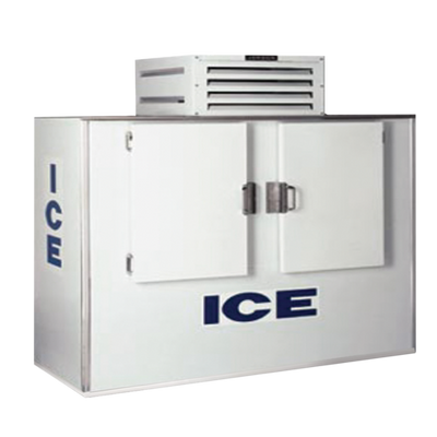 Howard McCray ICB-2-GL-L 85 Cu. Ft. White Stainless Steel 2 Solid Hinged Doors Ice Merchandiser - 115 Volts