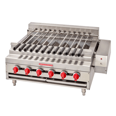 American Range ARKB-48-R-NG Stainless Steel Countertop Natural Gas Kebob Broiler - 240,000 BTU