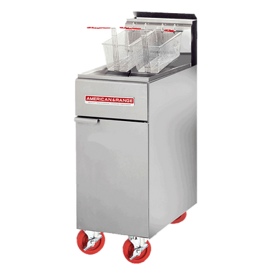 American Range AF-50HE-LP Stainless Steel Liquid Propane Countertop Fryer - 75,000 BTU