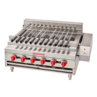 American Range ARKB-48-R-LP Stainless Steel Countertop Liquid Propane Kebob Broiler - 240,000 BTU