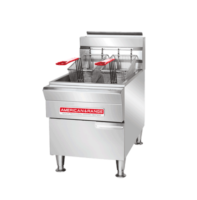 American Range AR-GCF-15-LP Stainless Steel Liquid Propane Countertop Fryer - 30,000 BTU