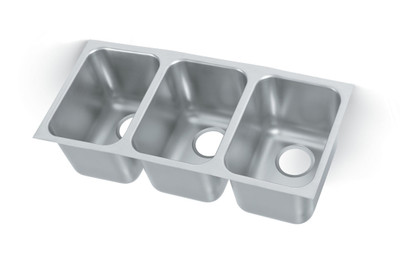 Vollrath 12103-1 14" W x 12" D x 9 3/4" Deep 3 1/2" Drain 1" Flange Square Corners Heavy Weight 20 Gauge Stainless Steel Weld-In / Undermount Sink