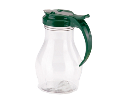 Vollrath 1414-18 16 Oz. Clear Polycarbonate Jar with Almond Plastic Top Dripcut Syrup Server