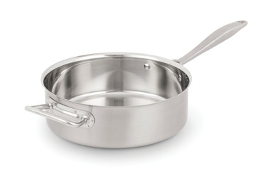Vollrath 47746 6 Qt. Satin and Mirror Intrigue stainless Steel Saute Pan