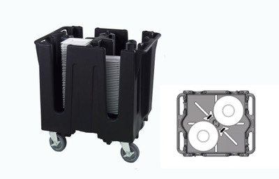 Vollrath SAC-2A-06 32 3/4" W x 27 1/2" D x 30 1/2" H 2 Stacks Plastic Black Traex Adjustable Dish Caddy