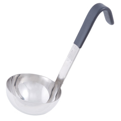 Vollrath 4970620 6 Oz. 3 5/8" Bowl Dia. with 6" Black Kool-Touch Equipped with All-Natural Antimicrobial One-Piece Ladle