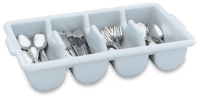 Vollrath 1375-31 20.88" W x 12.88" D x 4.5" H Gray 4 Compartments Traex Silverware Cutlery Box