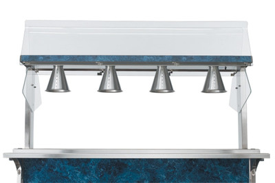 Vollrath 36440 28" W Entrée Cart with Stainless Steel Countertops Units Cone Shaped Reflector Shields Incandescent/Infrared Lights for 4-Series Signature Server