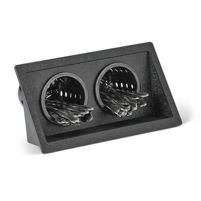 Vollrath FMF-2 12 1/8" W x 7" D x 7 1/2" H 2 Compartments Flush Mount Plastic Black Flatware Holder