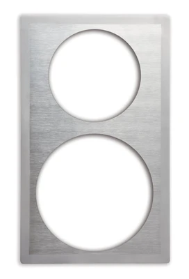 Vollrath 8243316 21.13" W x 12.75" D Stainless Steel Satin Edge for (1) Large and (1) Small Round Cutouts Miramar Single Size Template