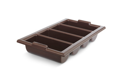 Vollrath 1375-01 20.88" W x 12.88" D x 4.5" H Brown 4 Compartments Traex Silverware Cutlery Box