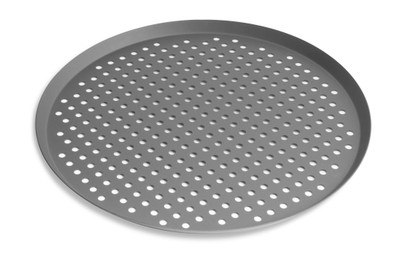 Vollrath PC13PHC 13" Diameter x 3/4" Deep Hard Coat Anodized Finish Press Cut Pizza Pan