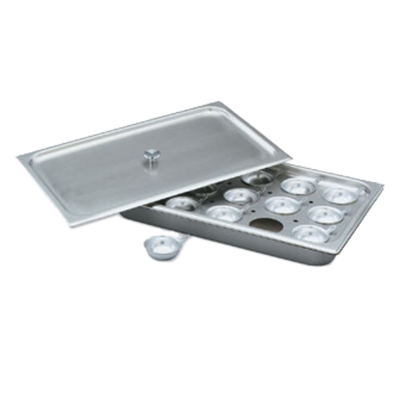 Vollrath 75071 Stainless Steel Half Size with Knob Egg Poacher Cover for 75070