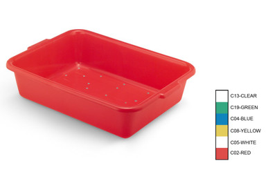 Vollrath 1517-C02 20" W x 15" D x 5" Deep Red Plastic Perforated Traex Color Mate Drain Box