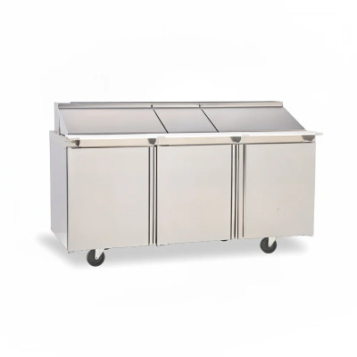 Delfield 4472NP-30M 72.13"W Three-Section Three Door Mega Top Sandwich/Salad Top Refrigerator
