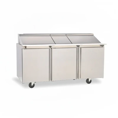 Delfield 4472NP-30M 72.13"W Three-Section Three Door Mega Top Sandwich/Salad Top Refrigerator