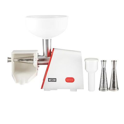 Hamilton Beach 82-0250-W 1 Gallon Hopper Electric Weston Deluxe Tomato Strainer - 120 Volts 1-Ph